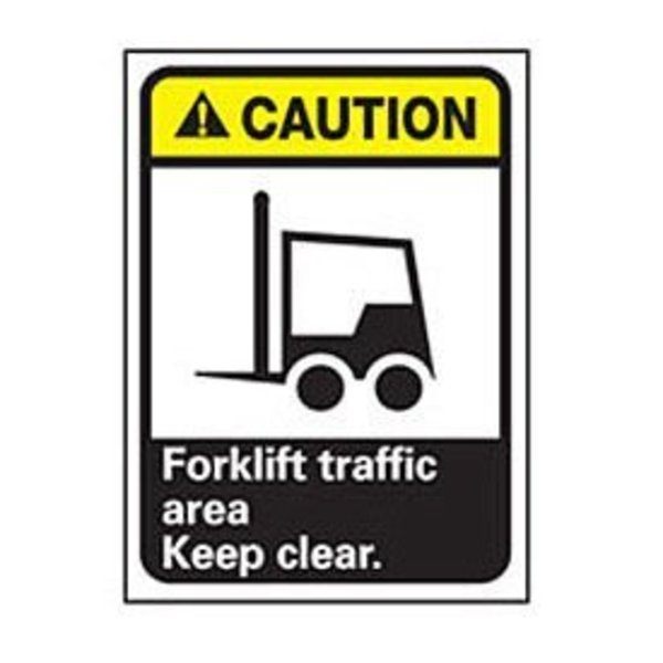 National Marker Co NMC Graphic Signs - Caution Forklift Traffic Area - Plastic 10W X 14H CGA7RB